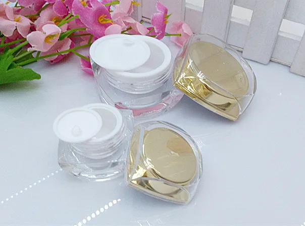 

5pcs/lot,NEW 10g Golden luxury Acrylic cream Jar Case empty sample Cosmetic Cream Jar container bottle ,Cosmetics Packaging