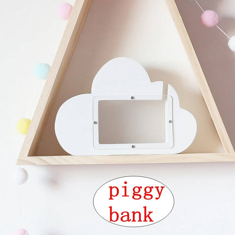 

Wooden Cloud Piggy bank Kids Nordic Money Pocket Toy Model Table Room Furnish Articles INS Child Birthday Gifts