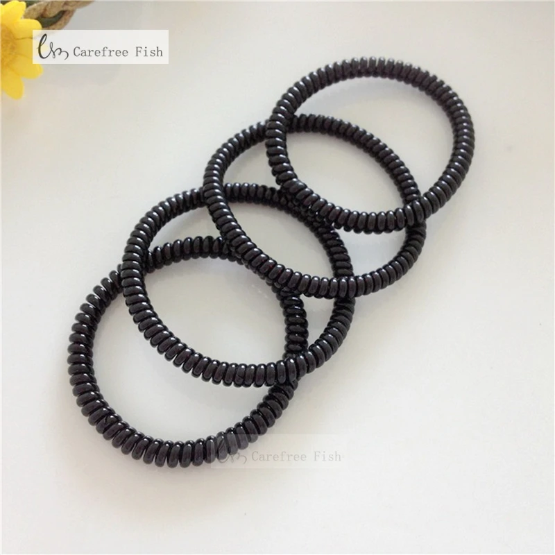 

2pcs students teenage telephone wire hair rope hair holder high Quality Elastic Hair Rope Ponytail Holder Hair Band Accessories