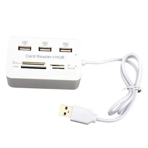 3 порта USB 2,0 HUB Multi-card Reader для Sd/mmc/m2/MS Mp-все в одном (белый)