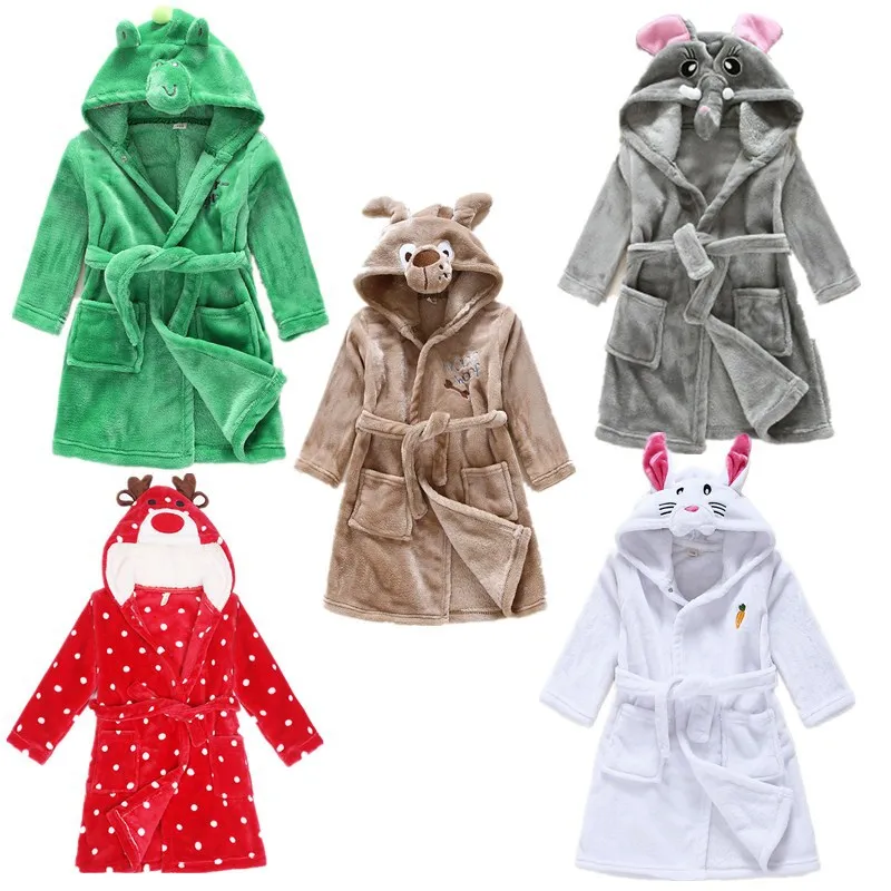Retail Baby Girls And Boys Sleepwear Animal Robes Winter Bath Robe