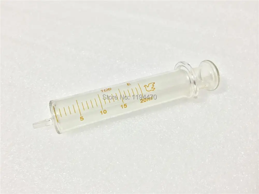 

2pcs/Lot 20ml Glass Syringe Injector Lab Glassware Sampler