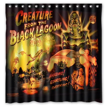 

decorative shower curtain unique Creature from the Black Lagoon pattern bathroom anti-mold bath curtains 180*180cm