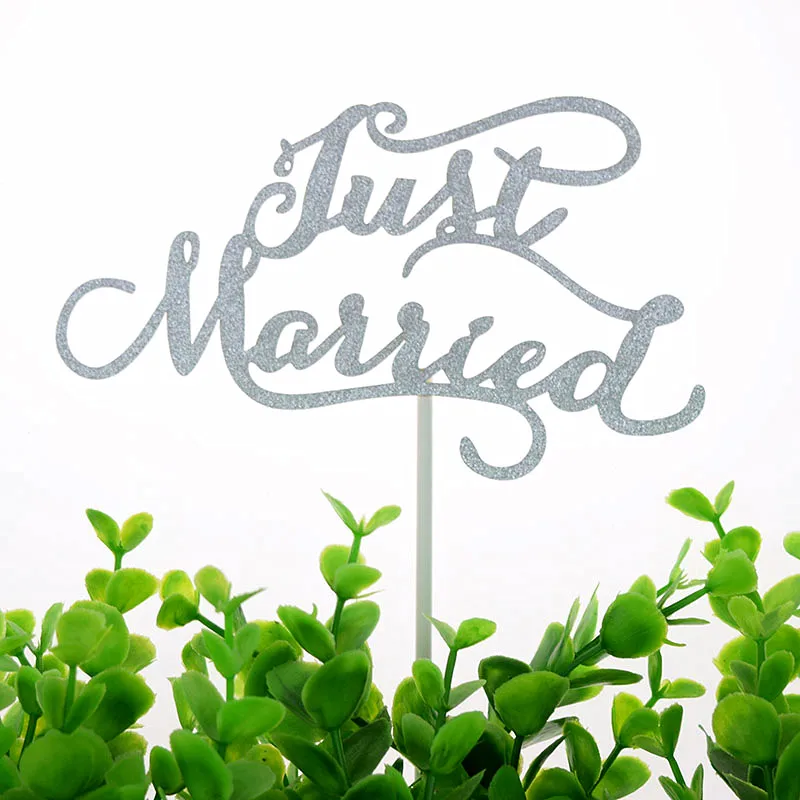 Торт Toppers флаги Just Married Блеск Дети пирожное для дня рождения Топпер Mr Mrs Свадебные Baby Shower вечерние выпечки DIY