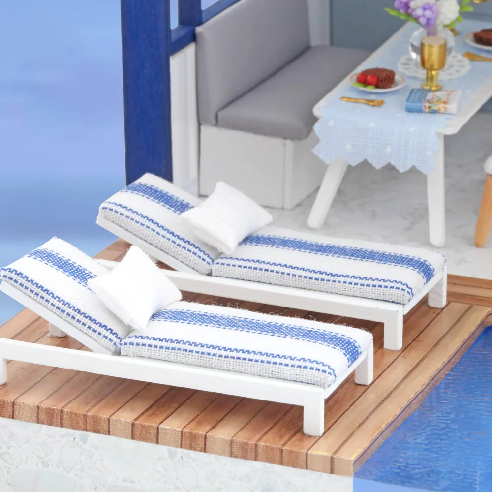 Diy Miniature DollHouse Kit Large Wooden Home Model Building Toy DOUBLE APARTMENT with Dust Cover Girl Birthday Gift Poppenhuis