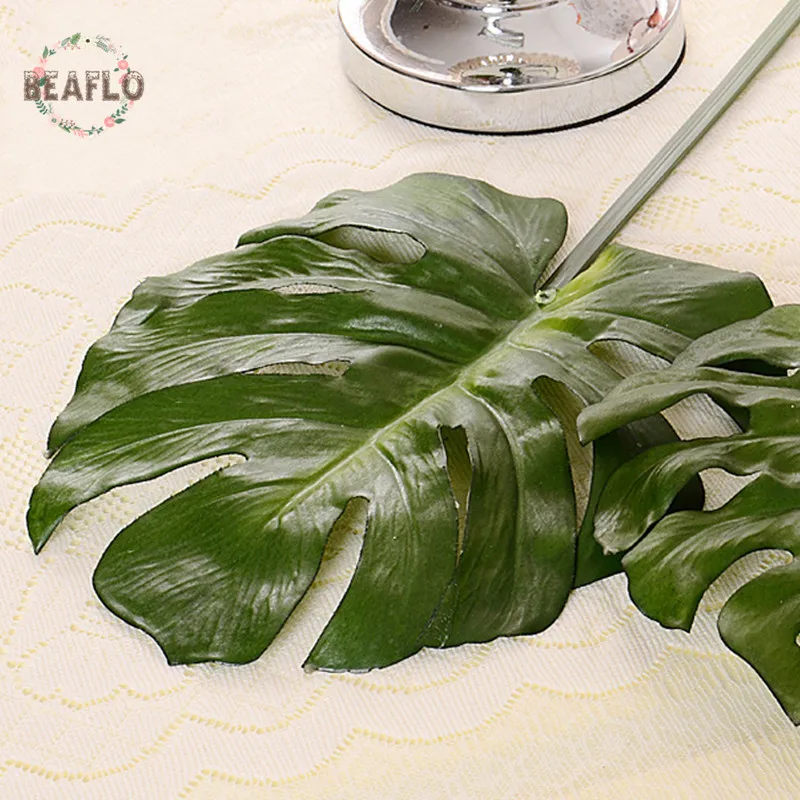 1PC-Artificial-Plant-Plastic-Fake-Monstera-Leaves-Wedding-Flower-Floristry-Arrangement-Home-Decoration