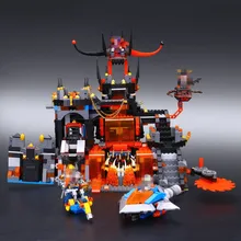Free Shipping H HXY 1244Pcs 14019 Nexoe Knights Jestros Vulkanfestung LEPIN Model Building Kit Blocks Brick