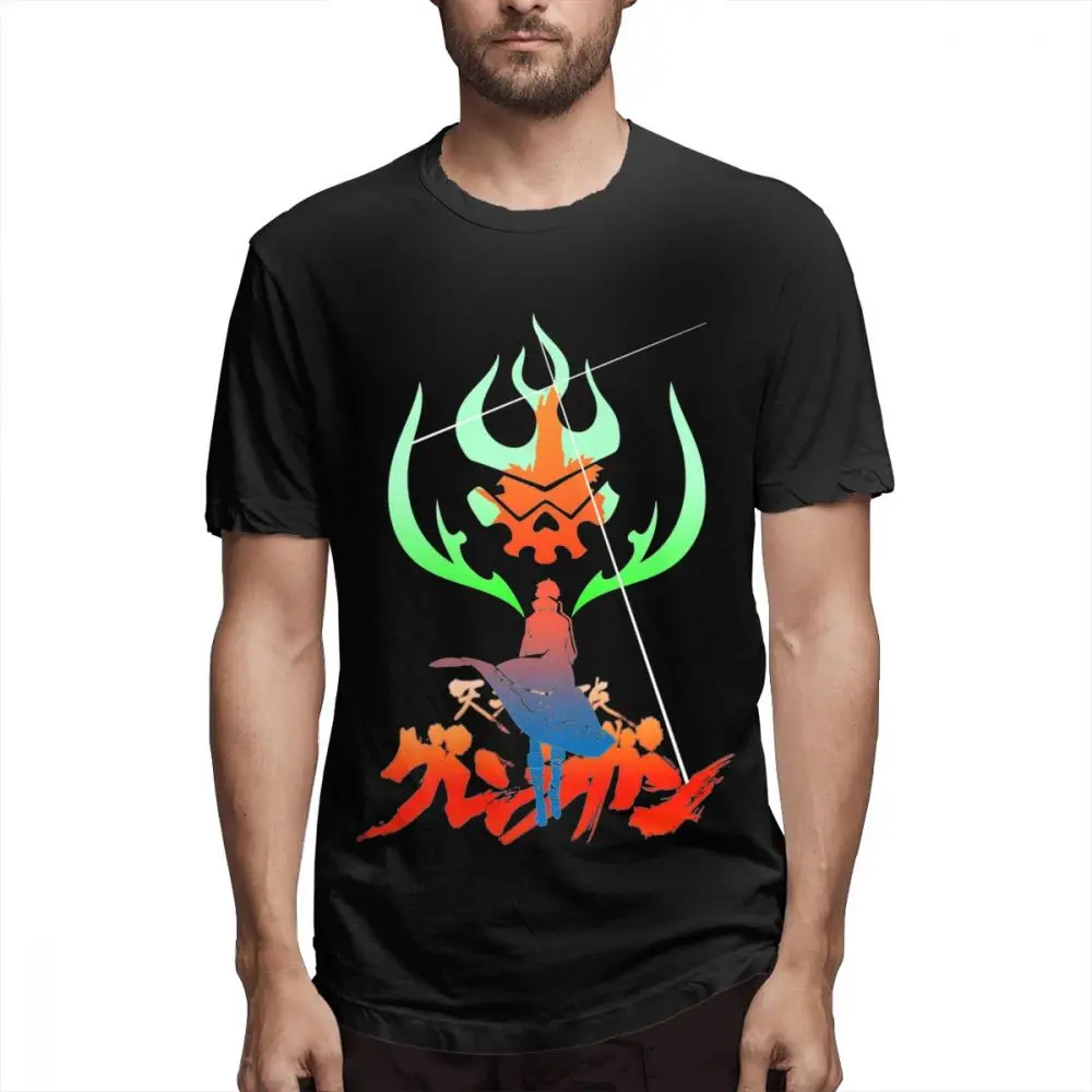 Novelty Tengen Toppa Gurren Lagan T Shirt For Men New Arrival Camiseta 100% Cotton Big Size T-shirt | Мужская одежда