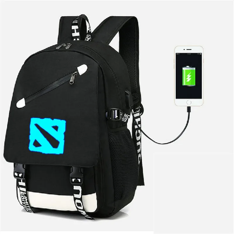 DOTA2 1D SCP рюкзак с USB портом сумка для путешествий школьная модная повседневная
