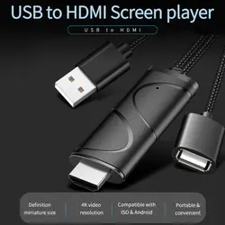 Mirascreen USB к HDMI кабель конвертер type-C Micro USB к HDMI адаптер Plug and Play для SamSung Xiaomi до 4 к