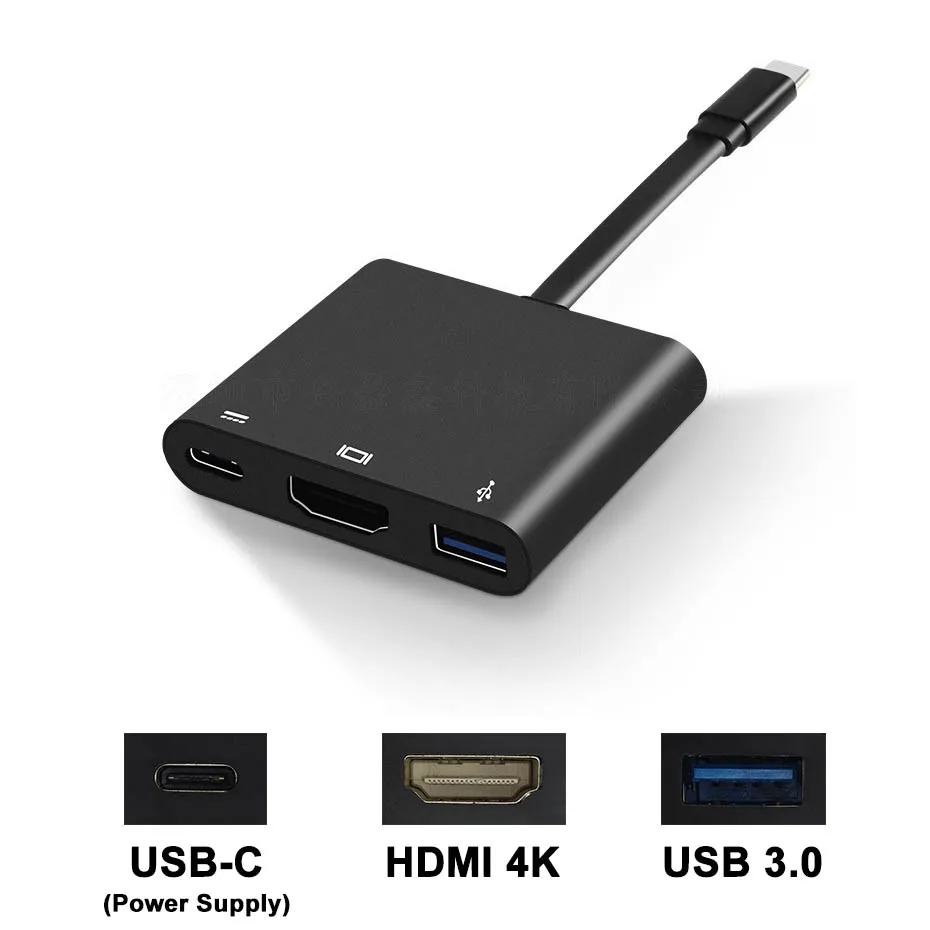 Адаптер USB C HDMI 3 в 1 4K Type 0 порт + (PD) конвертер для ноутбука Macbook Nintendo Switch|Кабели HDMI| |