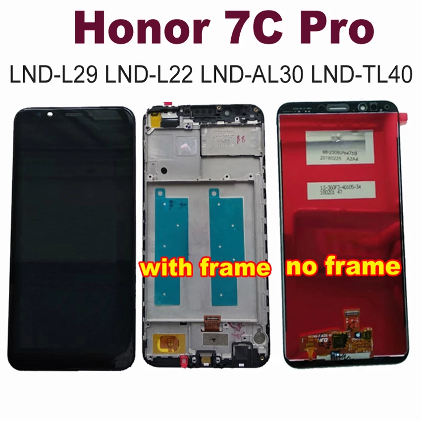 

Original For Huawei Honor 7C Pro LND-AL30 LND-L29 LCD Display Screen Touch Panel Digitizer Assembly + Frame LND L22 AL30 TL40
