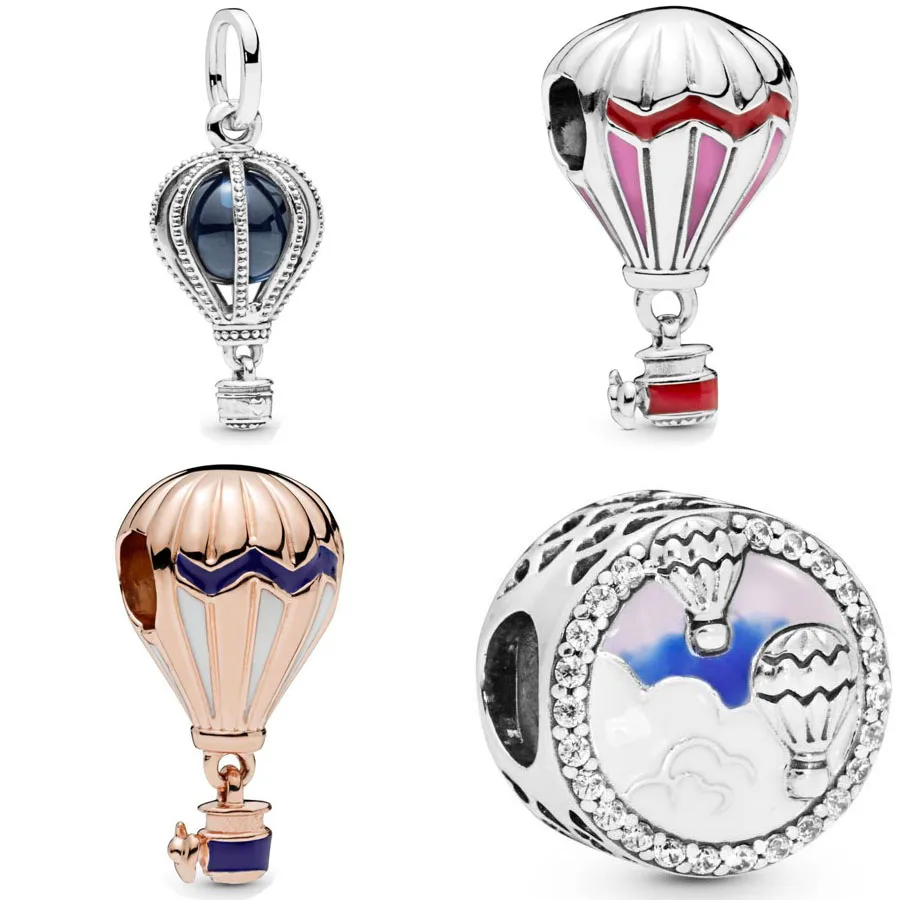 

2019 NEW Authentic 925 Sterling Silver Air Balloon Hanging Charm Fit pandora Bracelet Necklace Air Balloon Pendant DIY Jewelry