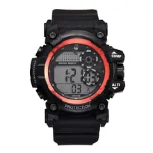 Мужские водостойкие цифровые круглые часы с регулируемым ремешком спортивные наручные часы