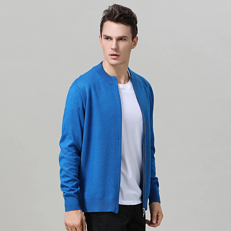ATTYYWS Winter new men's half-high collar zipper sweater cardigan cashmere jacket warm knit solid color ATTYYWS Winter new men's half-high collar zipper sweater cardigan cashmere jacket warm knit solid color