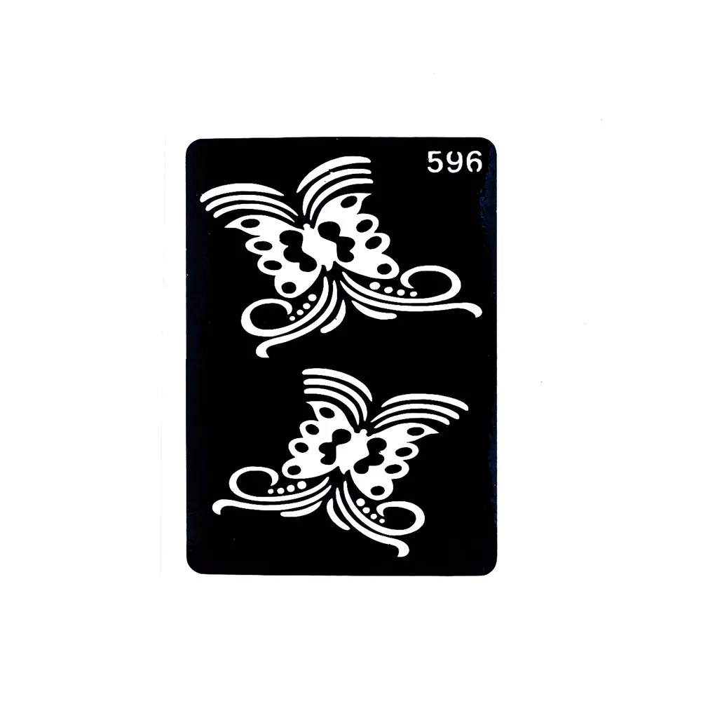 7 Pieces Hollow Butterfly Design Small Henna Tattoo Stencil Women DIY Body Art Airbrush Painting Mehndi Tattoo Stencil Number#02 (4)