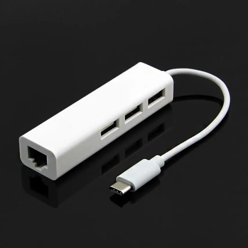 Лучшая цена USB3.1 Type-C USB-C RJ45 Ethernet LAN адаптер с 3 портами USB концентратор для ноутбука |