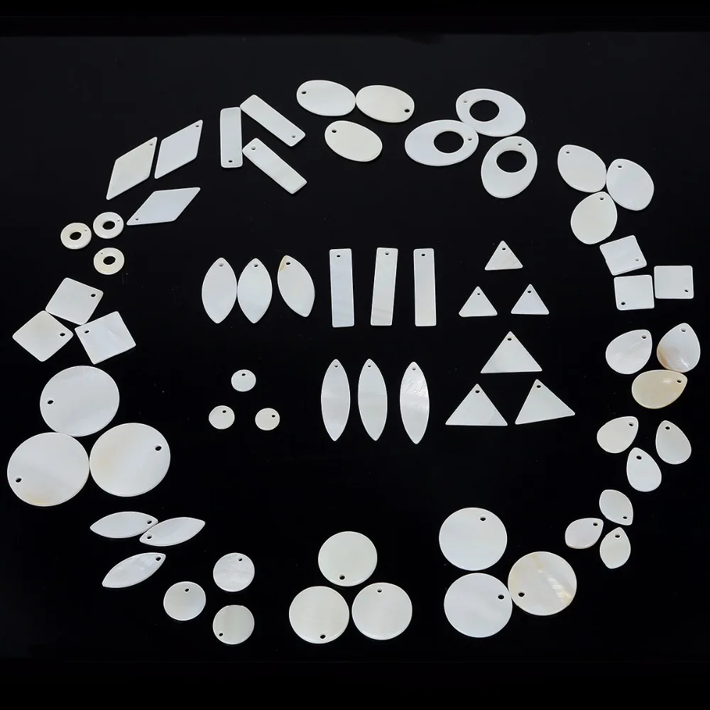 

Different Size Hole 1.2/1.5mm 10-20pcs Pendants Charms Natural Round Shell Stone For DIY Fashion Jewelry Earring Making Findings