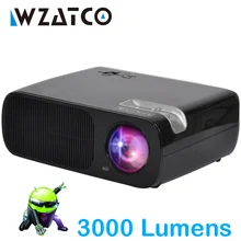 WZATCO Portable LED Projector 3000Lumen Android Wifi Smart Support full hd home cinema TV theater video projecteur 3D LCD beamer