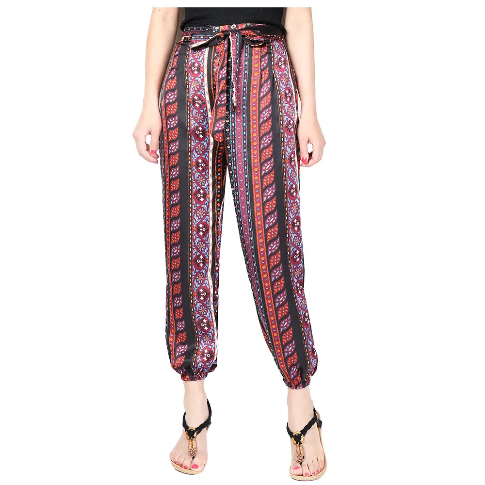 CHRLEISURE Summer Plus Size Beach Harem Pants Women Casual