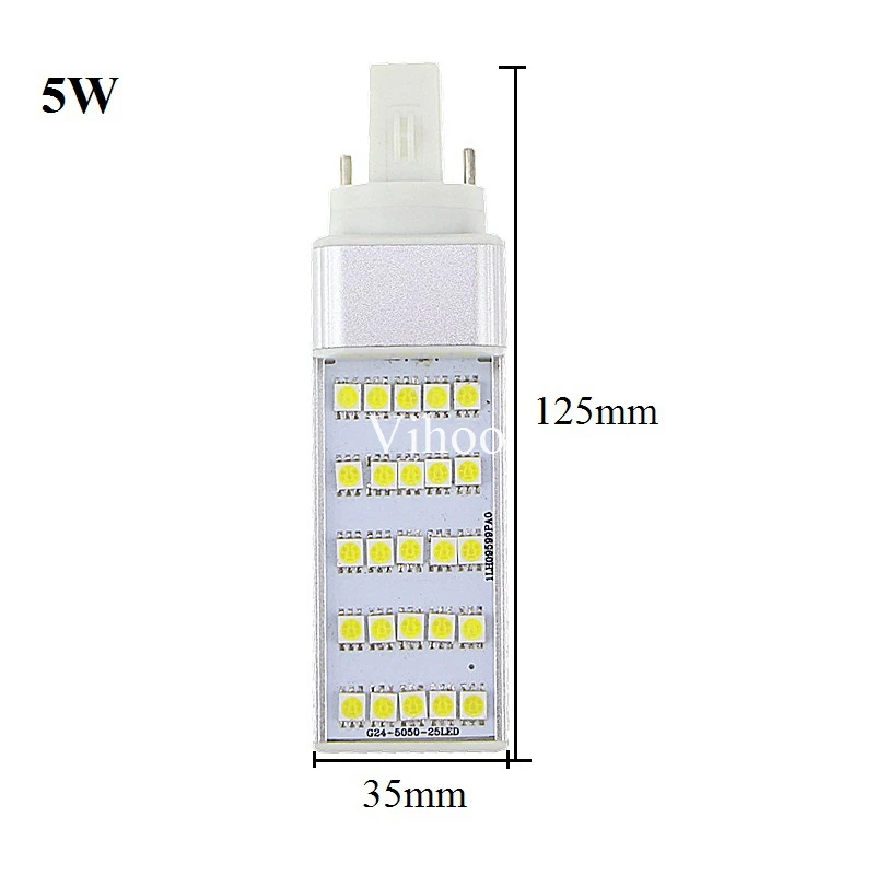 5 Вт 7 Вт 9 Вт 11 Вт 13 Вт 14 Вт g23 g24 e27 Светодиодная лампа 5050smd теплый белый холодный белый 85 В-265 в Точечный светильник 180 градусов горизонтальный штекер светильник