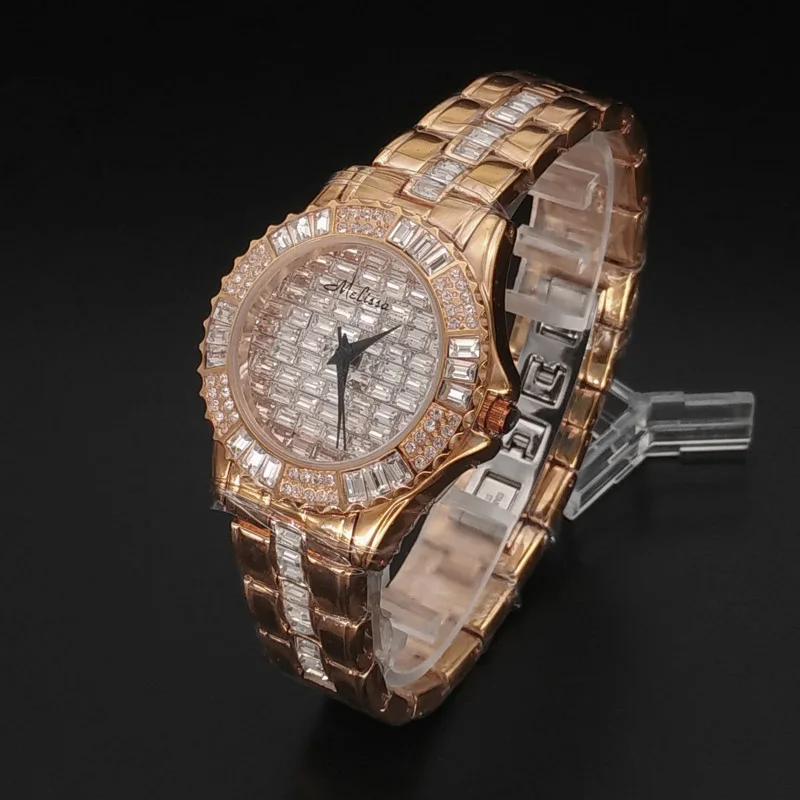 Top Melissa Lady Crystal Watch Japan Mov Fashion Women Dress Bracelet Rhinestone Shell Luxury Crystal Party