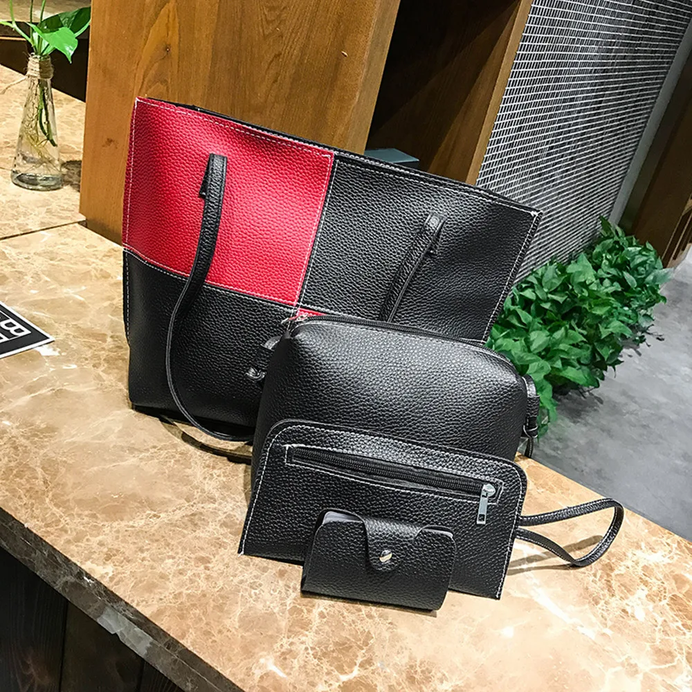 

Xiniu Women Four Set Composite bag Shoulder Bags Four Pieces Tote Bag Crossbody