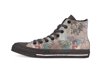 

Golden Hour Design breathable Casual High Top lace-up Canvas shoes sneakers For Drop shipping