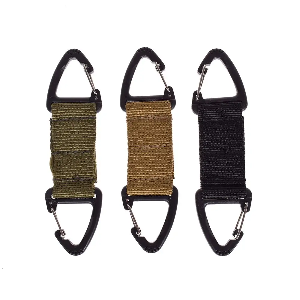 

1pc Nylon Tactical Belt Webbing Carabiner Key Holder Bag Hook Buckle Strap Clip Men DIY Bag Part Accessories