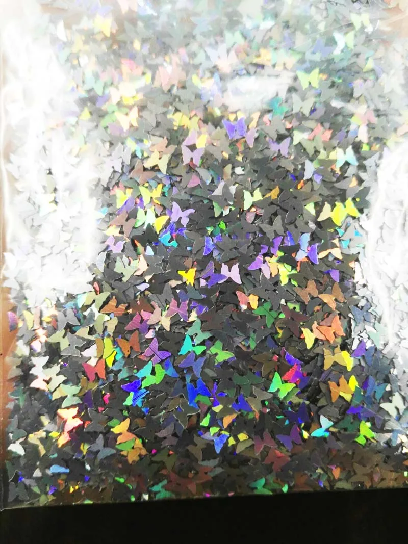 

10g/bag Holo Nail Glitter Butterfly shaped 3.0mm Size Glitter Nail Sequins Holographic Glitter Mixed Colors Nail Art Decorations
