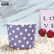 100 шт мульти фиолетовый цвет белый горошек сердце розовый горошек сладкий время кролик обезьяна панда упаковка для капкейков бумажный стакан для выпечки свадьба день рождения