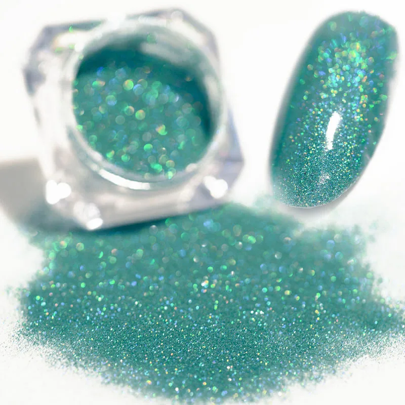 

1.8g Ultra-thin Holographic Laser Powder Manicure Nail Art Glitter Powder Blue Pink Black Nail Art