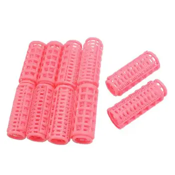 

10 Pcs Lady Pink Plastic Magic Circle Hair Styling Roller Curler Fashion New Hot Sale