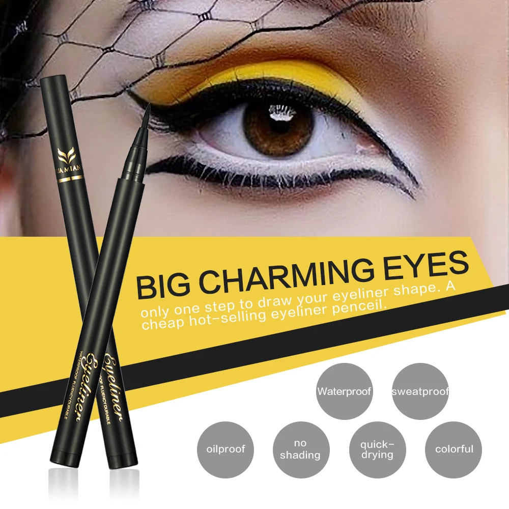 HUAMIANLI Black Brown Eyeliner Pencil Make Up Quick Dry Waterproof Long