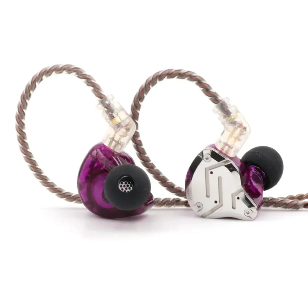 Fones de Ouvido de Metal de Alta Fidelidade com Placa Frontal de Aço 4ba + 1dd Destacável de 2 Driver In-ear Inoxidável Cabo Pinos kz Zs10 Pro 5 - Image 3