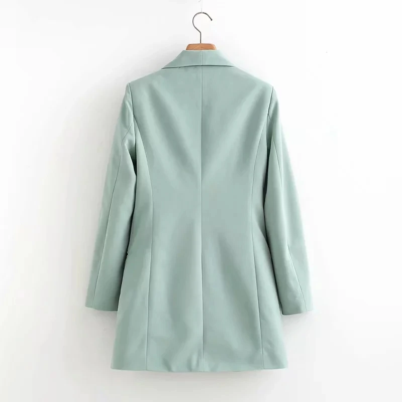 Klacwaya elegant women blazer suit office ladies fashion blazers notched collar jackets girls casual Solid color suits