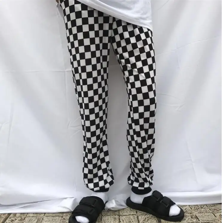 Goede Lente en zomer plaid losse elastische taille broek