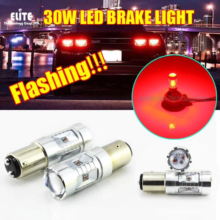 5007/7528 BAY15D 30W Flashing Car LED Bulbs Brake Light Tail Light Bulb High Power Lamp P21/5W