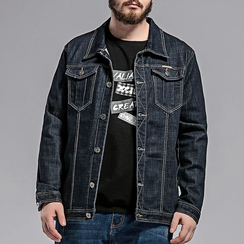 Мужская джинсовая куртка, осень, новинка, плюс удобрение, для увеличения кода, джинсовая куртка, большой размер, мужская куртка, джинсовая куртка, Размер 5XL, 8XL