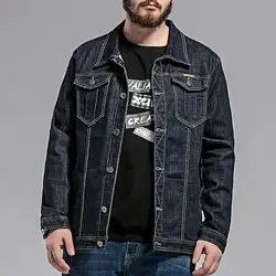 Мужская джинсовая куртка осень новая плюс удобрение для увеличения кода джинсовая куртка большой размер мужская куртка джинсовая куртка