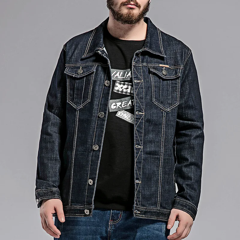 

Men's denim jacket fall new plus fertilizer to increase the Code denim jacket Large size men's jacket Denim jacket Size 5XL 8XL