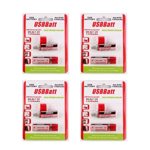 

8pcs liitokala mini AA battery NiMH AA 1.2V 1450mAh rechargeable battery NiMH AA USB 1450 with colors CE card FCC RoHs