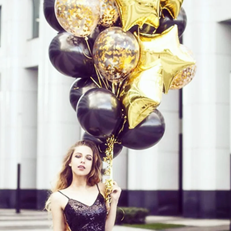 15pcs-10inch-Clear-latex-Confetti-Balloons-18-inch-Star-Balloons-Wedding-Decoration-Happy-Birthday-Balloons