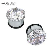 AOEDEJ 4-16 мм Кристалл уха туннель серьги из нержавеющей стали туннель тоннели для ушей растянутый пирсинг заглушка