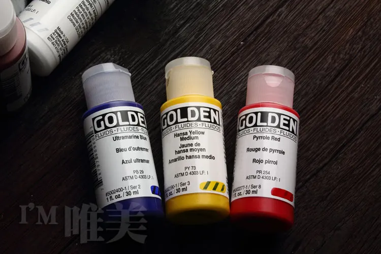 Excellent Free shipping The United States Gordon gold liquid acrylic paint set liquidity spray techniques in 10 bottles of propylene 2