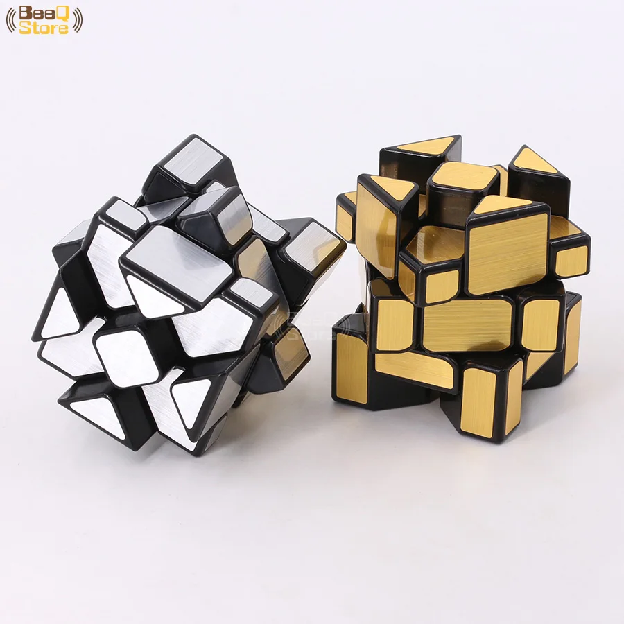 Mofangjiaoshi Фишер Зеркало Magic Cube золотого, серебряного цвета матовый Скорость Cube 3x3x3 странные Форма для детей развивающие игрушки подарки