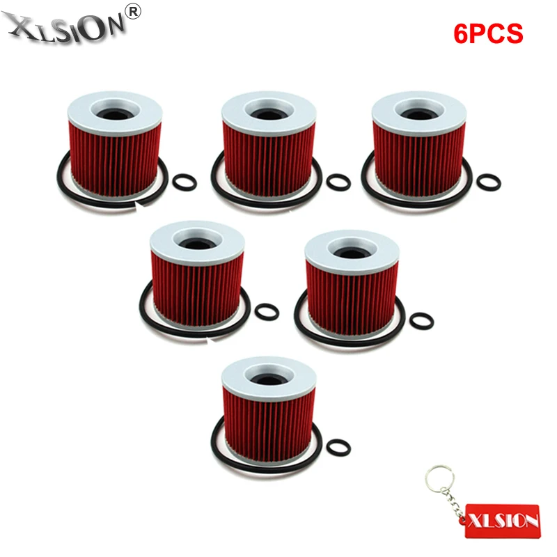 Xlsion 6pcs Oil Filters For Kawasaki Kz400d Kz400s Z1f Kz650b Z650sr