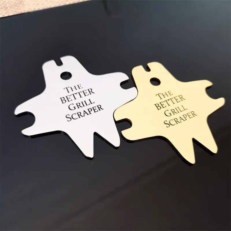 

X09 European Heat Parts Steel Barbecue Frame Scraper High Quality Steel Products Electroplate Decoration Exquisite Scraper
