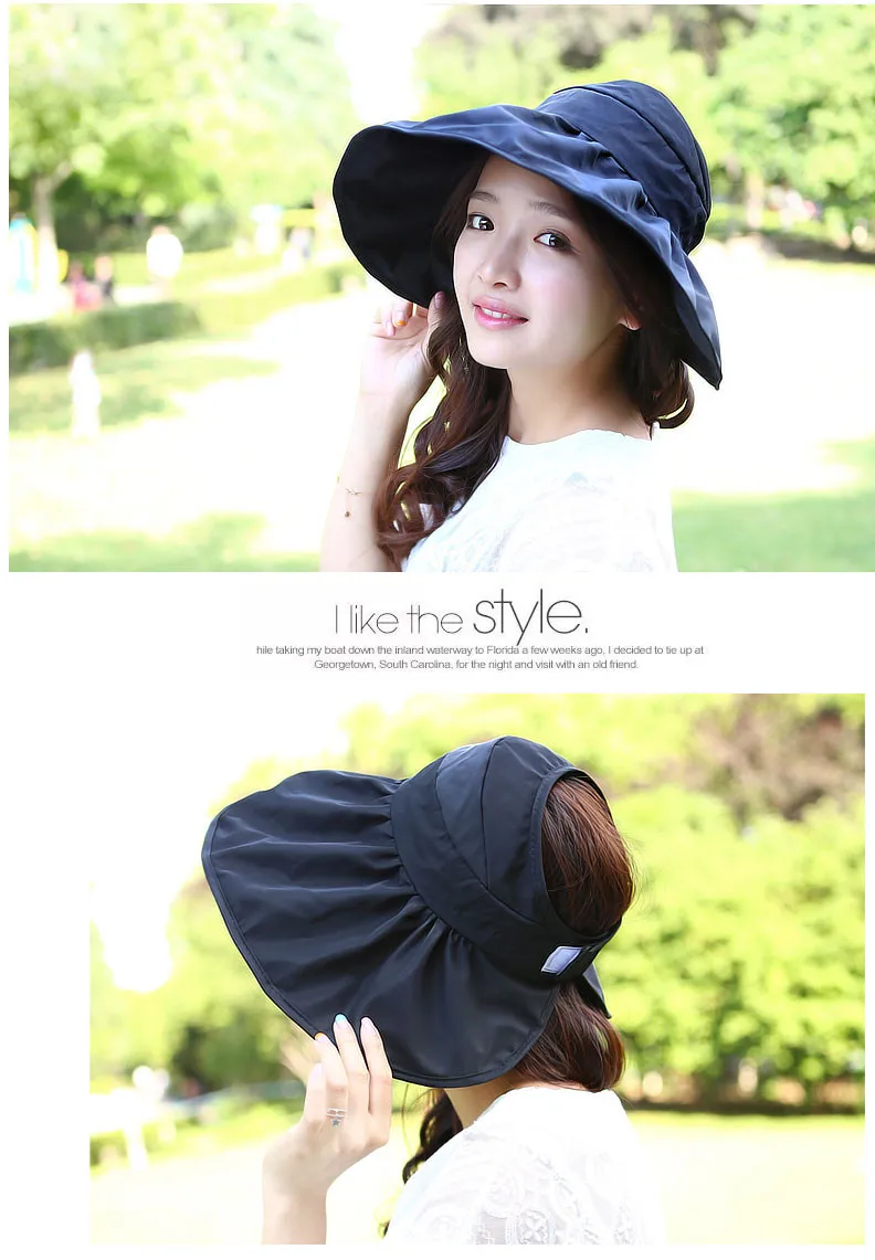 sun visor hat sun hats for women with big heads chapeu feminino beach hat summer uv protection hats (25)