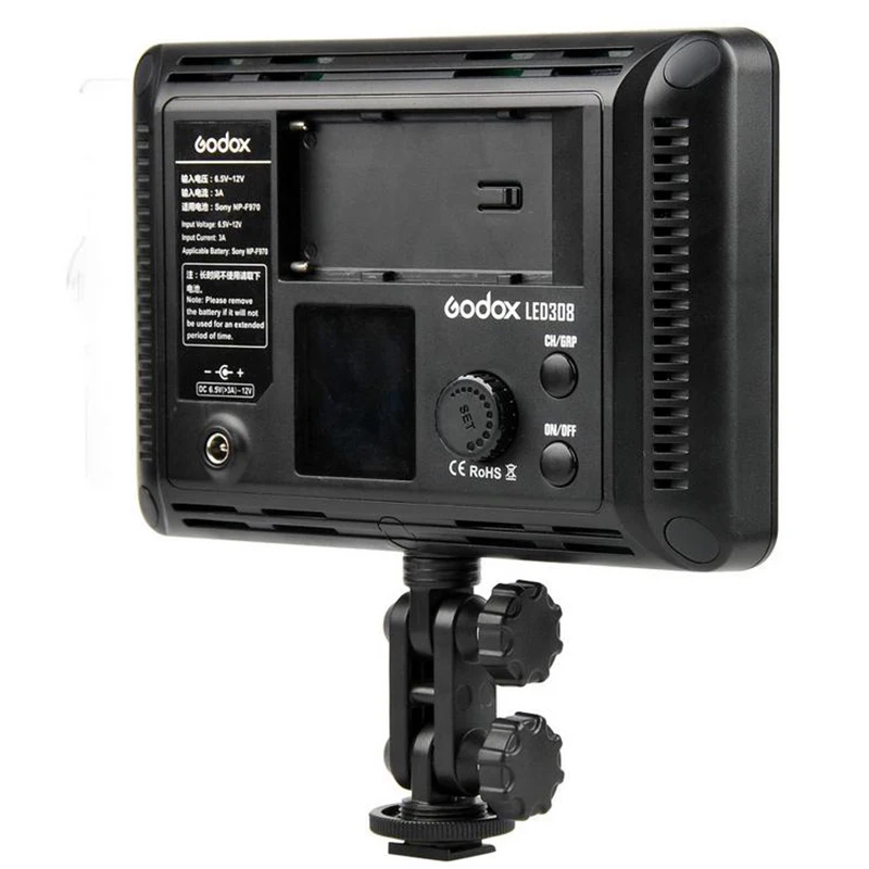 Godox светодиодный 308C 3300 K~ 5600 K светодиодный 308 видео Ligh зарядное устройство с беспроводным пультом дистанционного управления и ручкой для DV видеокамеры камеры